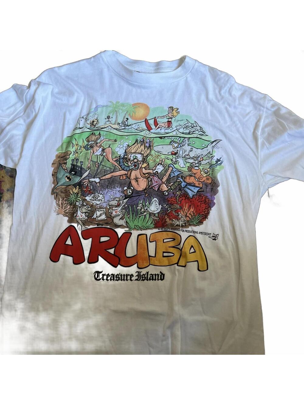 Aruba Treasure Island Vintage T-shirt Fox Tees Brand Size L